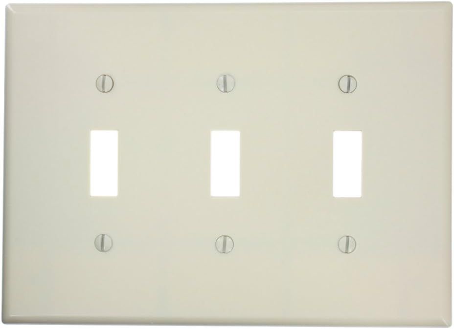 Ivory 3-Gang Midway Thermoset Toggle Switch Wall Plate