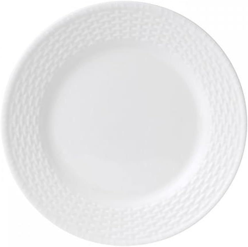 White Porcelain Textured Round Salad Plate Set