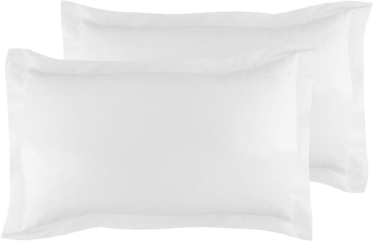 White Organic Cotton King Pillow Shams with Flange