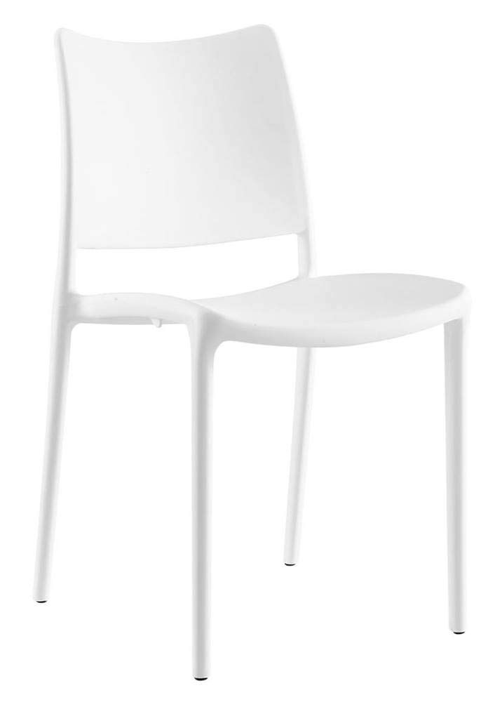 Luna Modern Minimalist White Polypropylene Stackable Side Chair