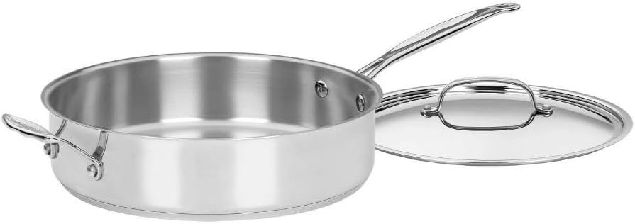 Stainless Steel 5.5 Quart Sauté Pan with Lid and Helper Handle