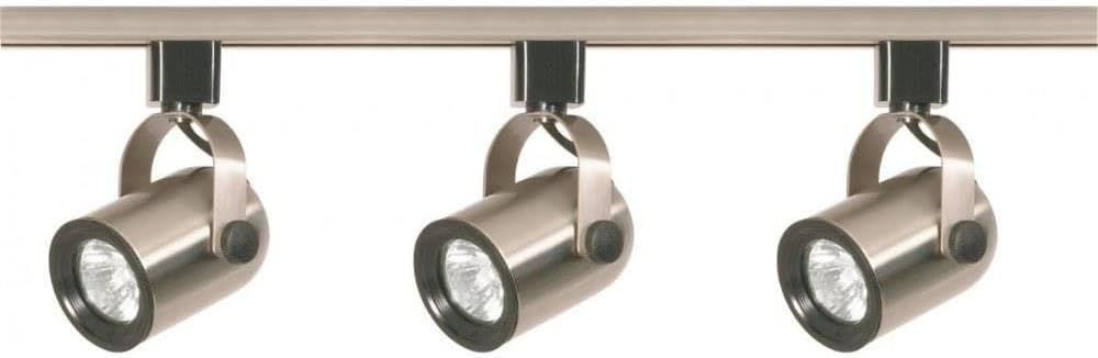 Brushed Nickel 3-Light Adjustable Track Lighting Kit