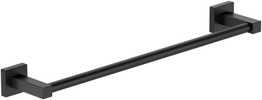 Matte Black 24" Wall-Mounted Metal Towel Bar