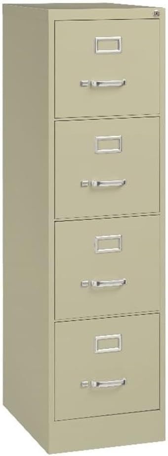 Beige Metal 4-Drawer Lockable Vertical File Cabinet