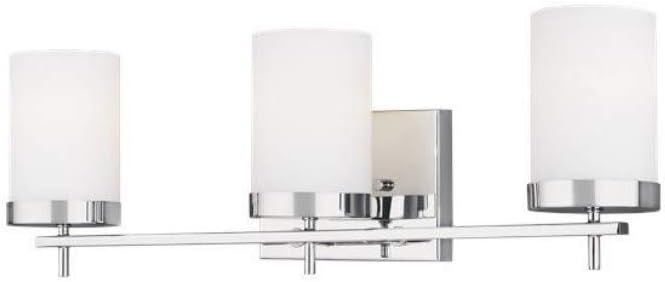 Zire Chrome 3-Light LED Vanity Fixture with Etched Glass