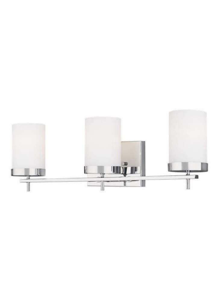 Zire Chrome 3-Light LED Vanity Fixture with Etched Glass