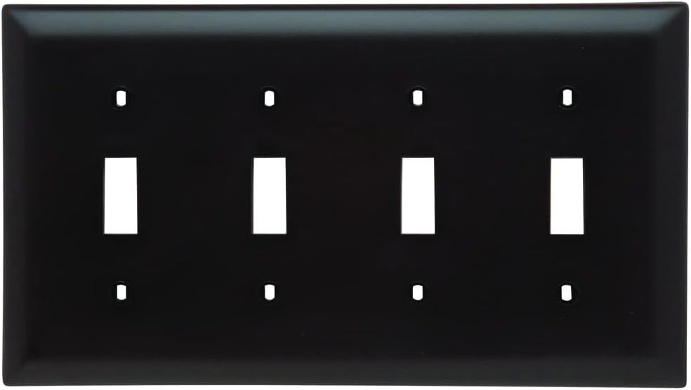 Brown Matte 4-Gang Thermoplastic Toggle Switch Wall Plate