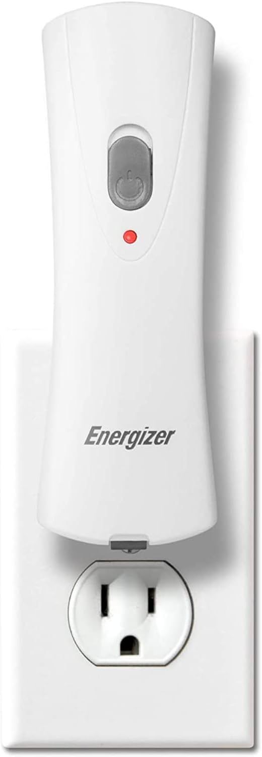 White Rechargeable LED Emergency Flashlight with Plug-in Design