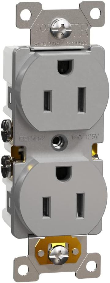 Matte Gray 15 Amp Tamper Resistant Duplex Outlet with USB Ports