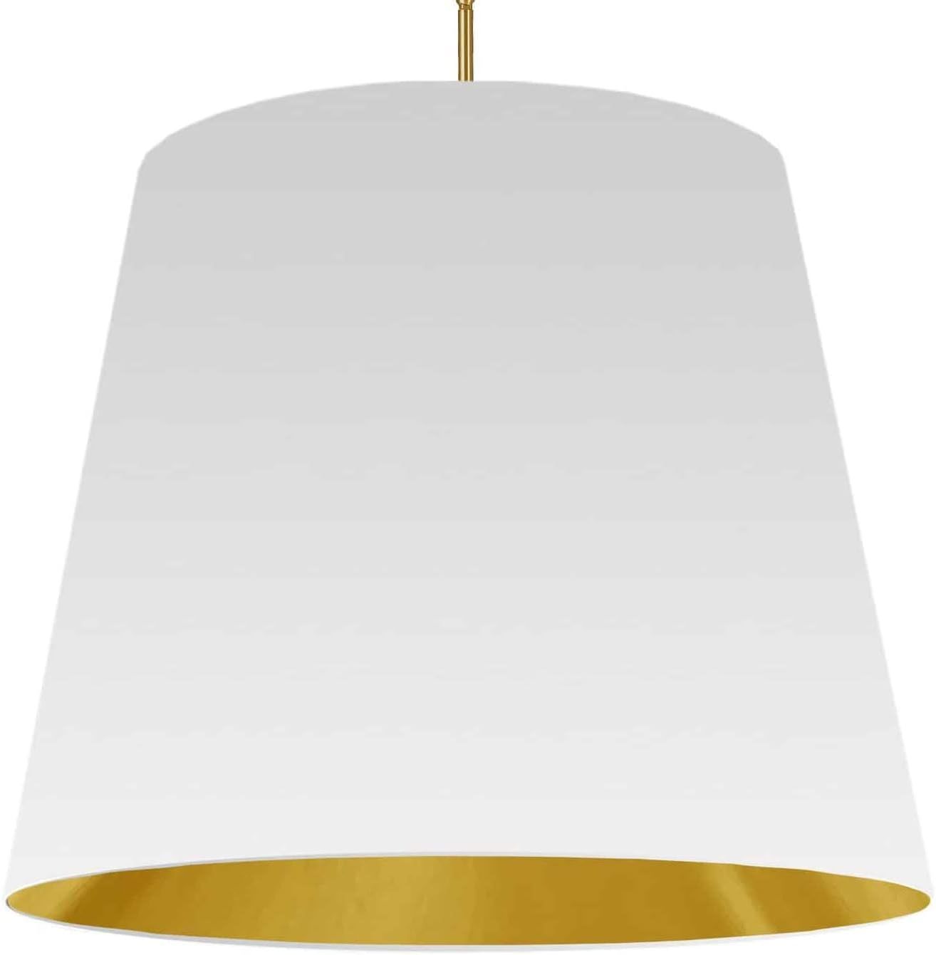 Gold and White Oversized Drum Pendant Light