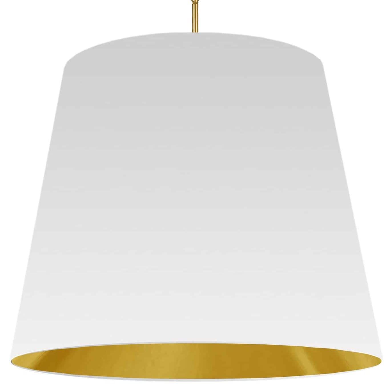 Gold and White Oversized Drum Pendant Light