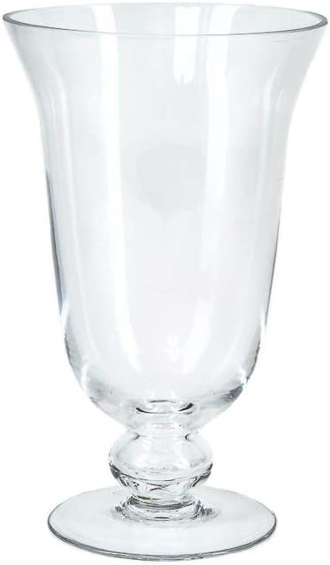 Clear Glass Pedestal Urn Vase for Floral Arrangements