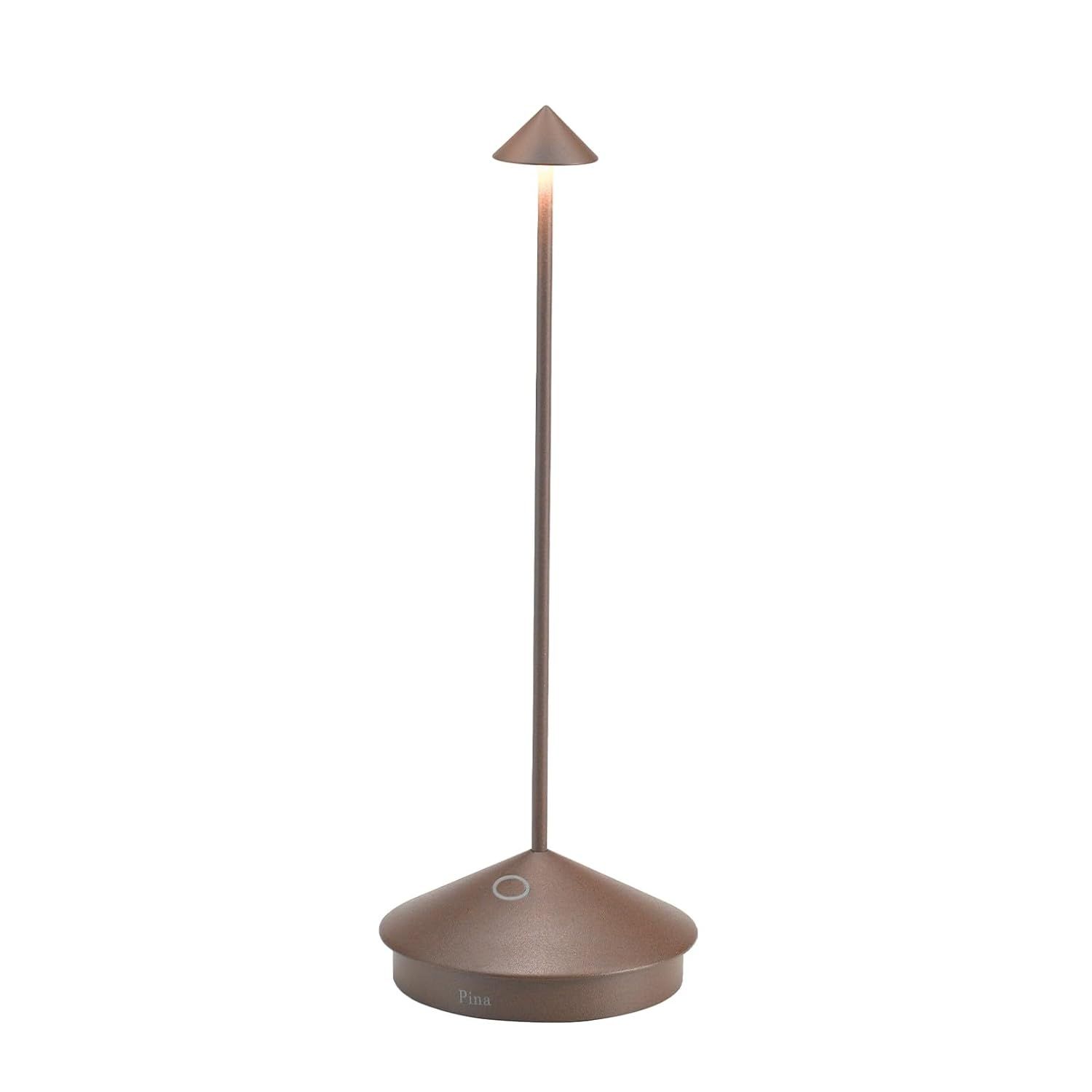 Rust Brown Metal Cordless LED Table Lamp