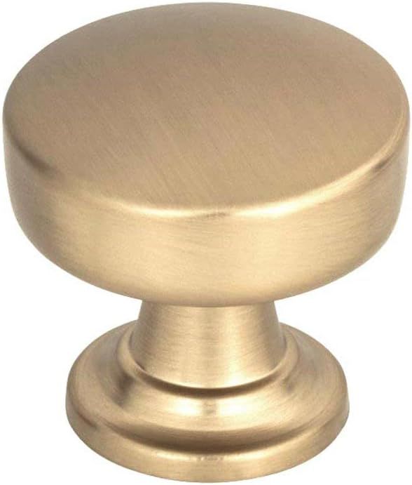 Warm Brass Round Knob with Mounting Hardware