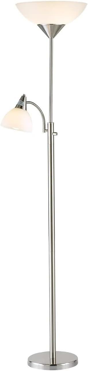 Contemporary Piedmont Adjustable Arc Floor Lamp with Brushed Steel Finish