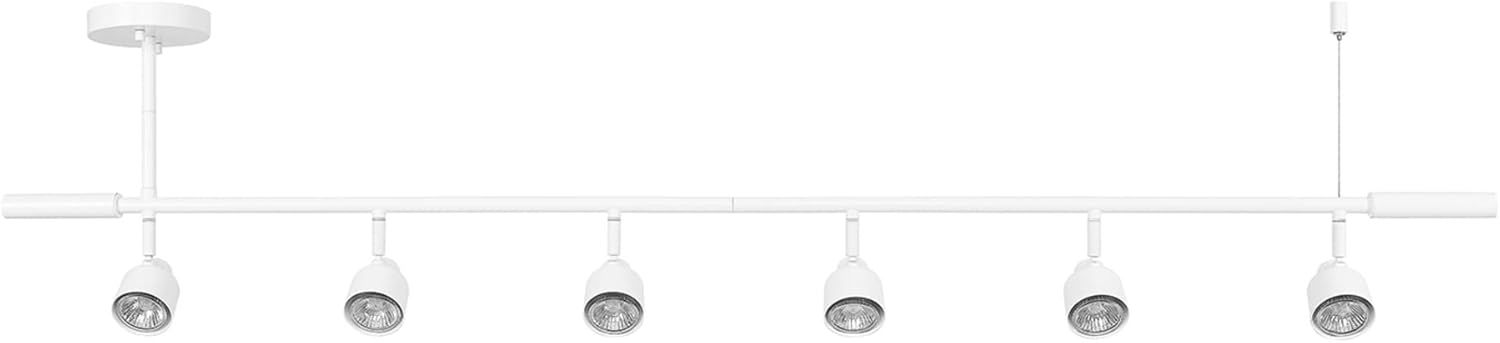 Matte White 6-Light Adjustable Ceiling Track Lighting