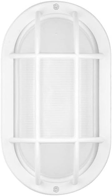 White Aluminum Oval LED Wall Light with Frosted Lens