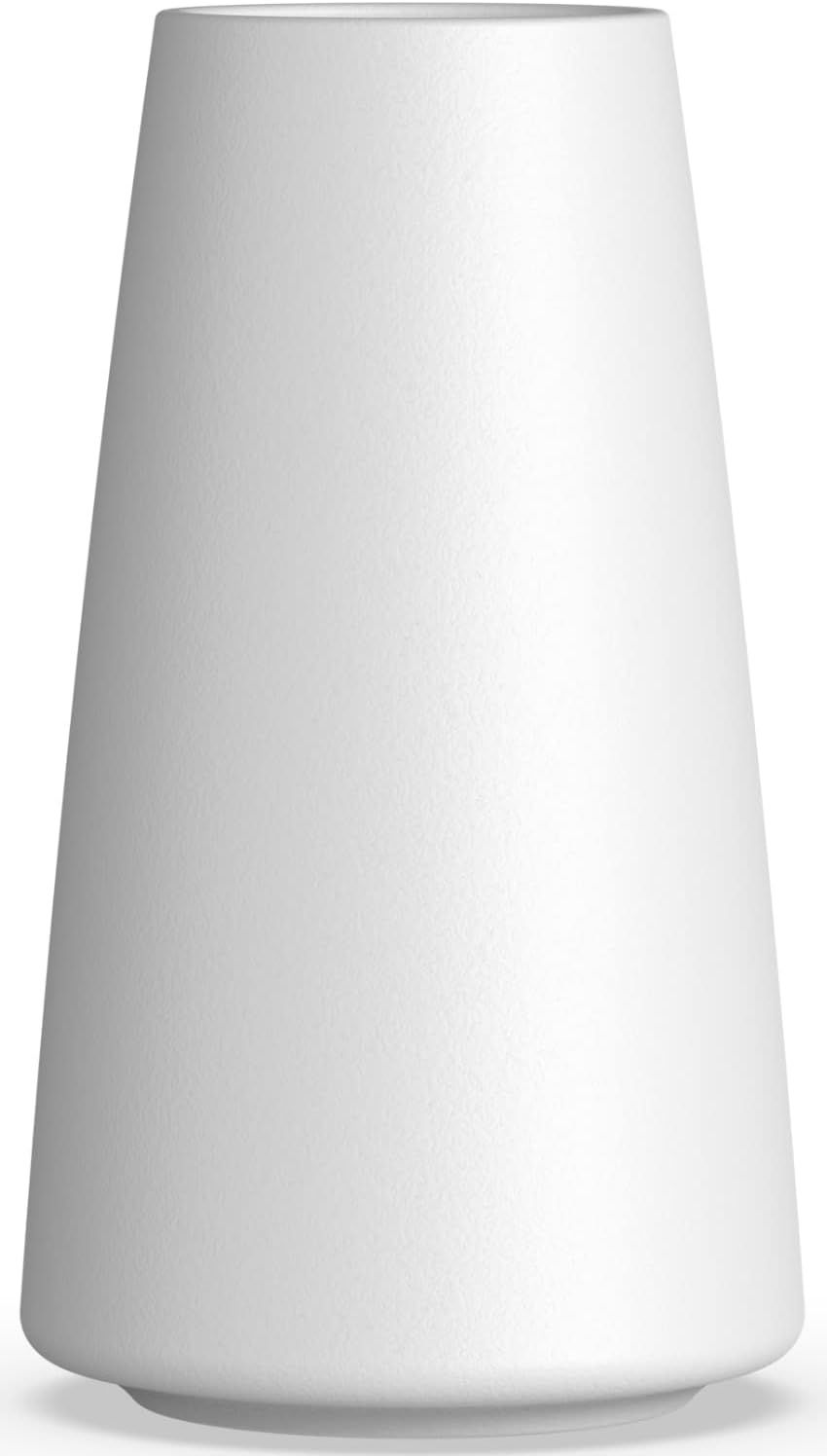 White Ceramic Modern Tall Flower Vase