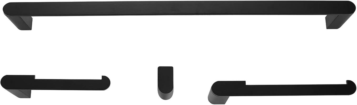 Matte Black Metal 4-Piece Bathroom Hardware Set