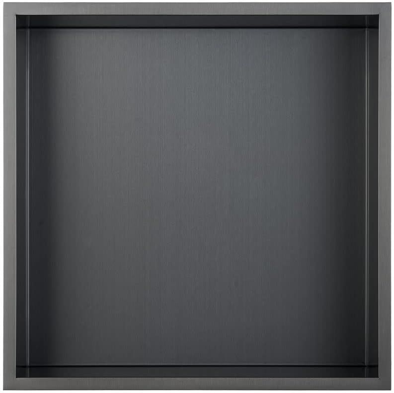 14'' x 14'' Black Stainless Steel Shower Niche