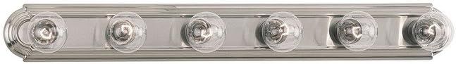 Brushed Nickel 6-Light Wall Bath Fixture