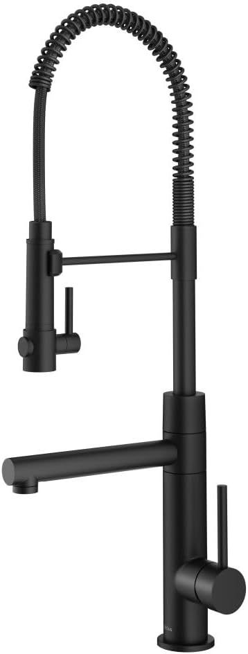 Matte Black Semi-Professional Kitchen Faucet with Pull-out Spray