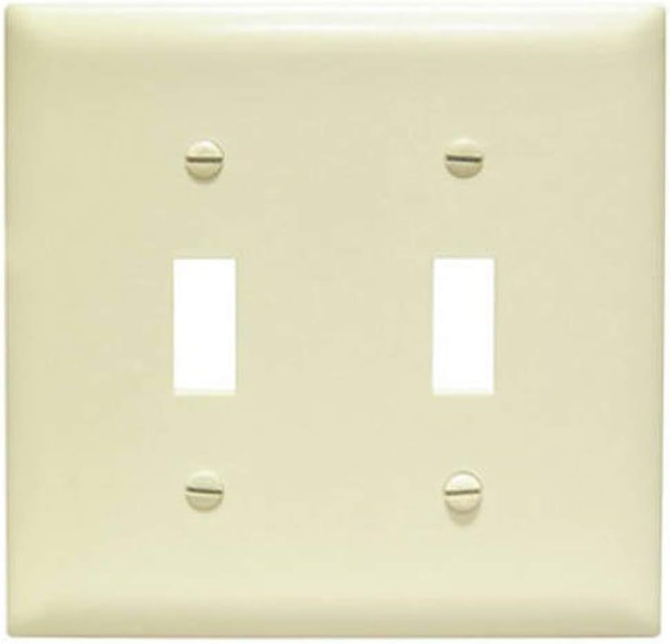 Ivory 2 Gang Mid-Size Unbreakable Nylon Wall Plate