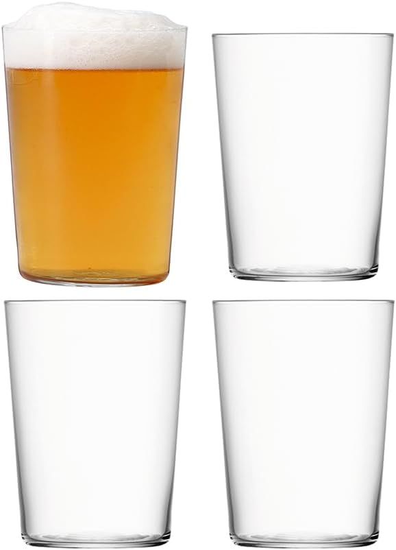 Clear Stackable Large Glass Tumblers Set of 4