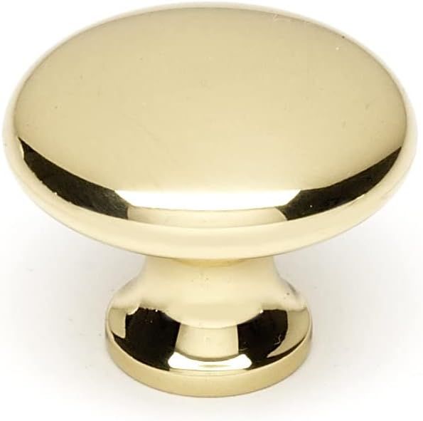 1 1/4'' Round Unlacquered Brass Traditional Knob