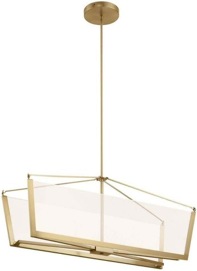 Champagne Gold LED Linear Chandelier with Acrylic Panels