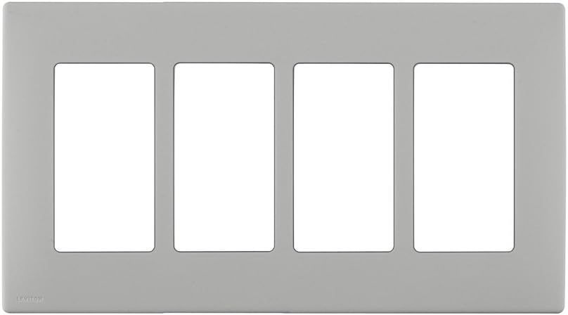 Pebble Grey 4-Gang Screwless Snap-On Wallplate