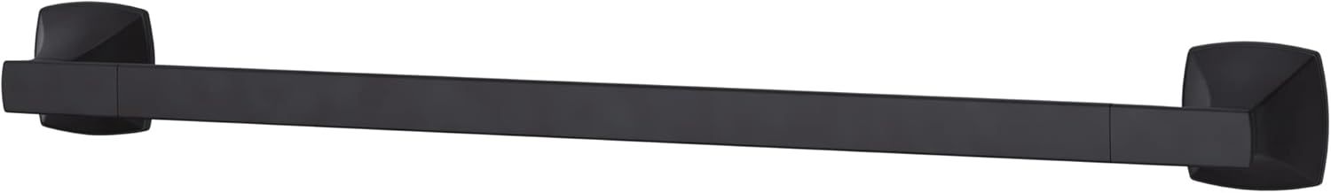 Matte Black 18-Inch Modern Wall-Mounted Towel Bar