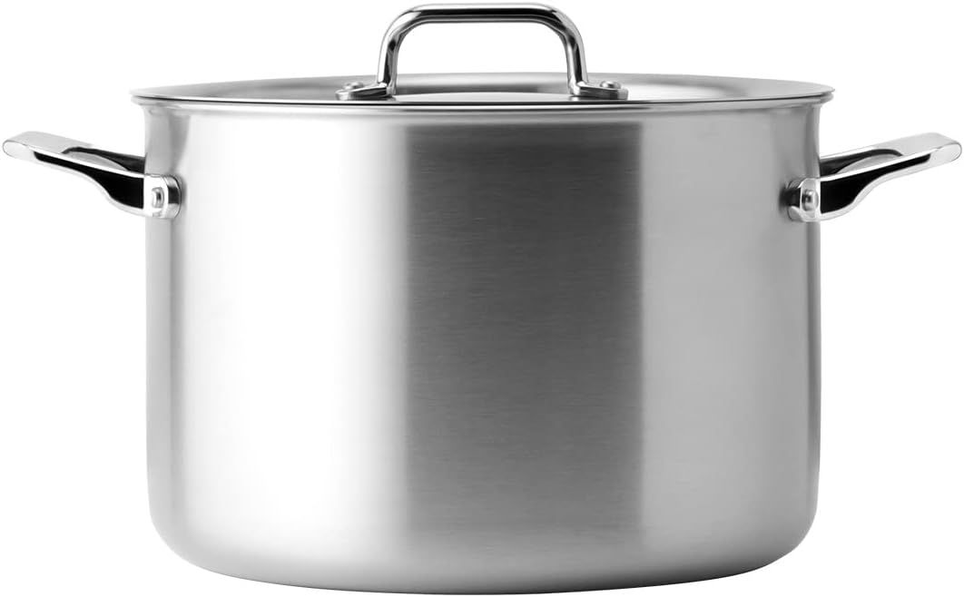 8 Quart Silver Stainless Steel Stock Pot with Lid