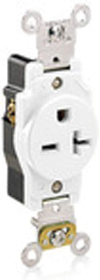 White Tamper Resistant Single Receptacle with Wall Plate