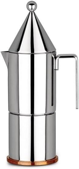 Alessi 9.26" Silver Stainless Steel Espresso Coffee Maker