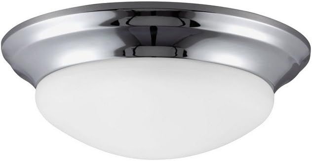 Nash Chrome 14" Energy Star Flush Mount with Satin Etched Glass