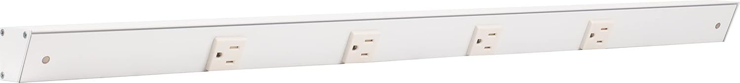 30-Inch White Angled Power Strip with 4 Outlets