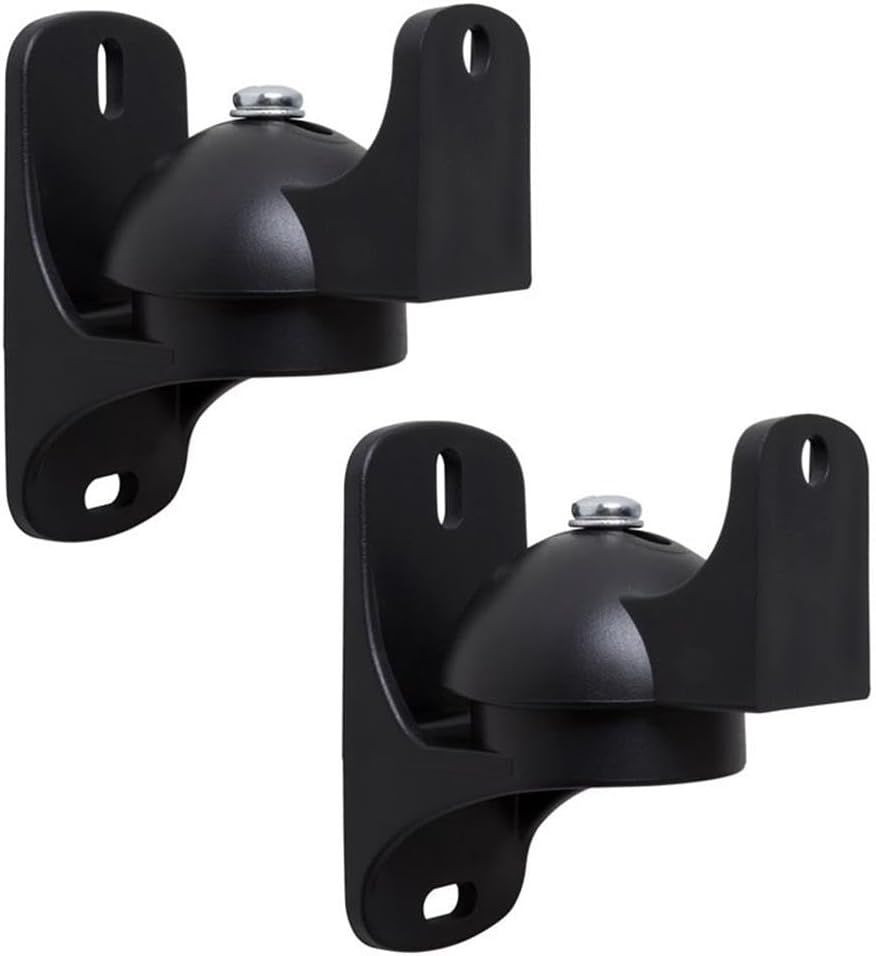 Black Adjustable Nylon Speaker Wall Mount Kit with Brackets