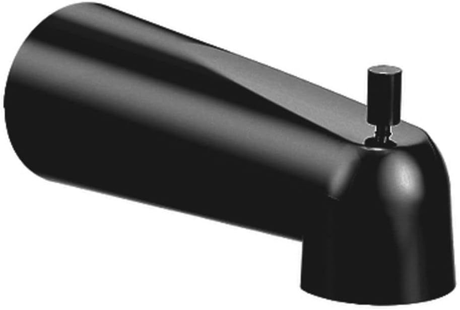 Matte Black Modern Wall Mounted Tub Spout with Diverter