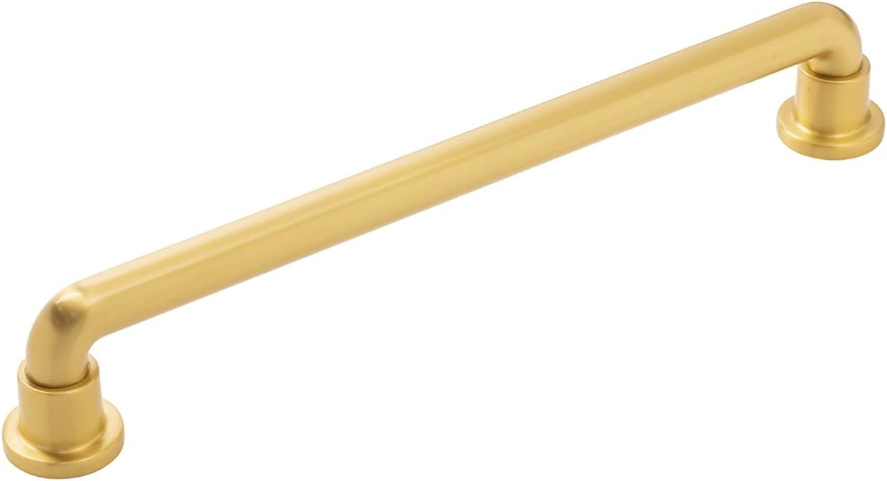 12-Inch Brushed Golden Brass Appliance Pull with Mounting Hardware