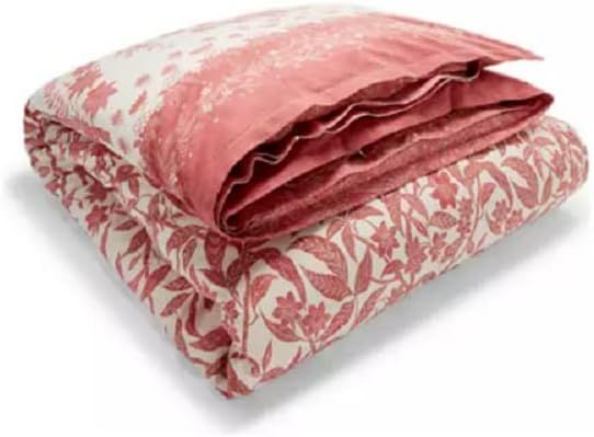 Dusty Rose Floral Cotton Full/Queen Duvet Cover Set