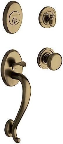 Satin Brass Single Cylinder Logan Handleset with Knob