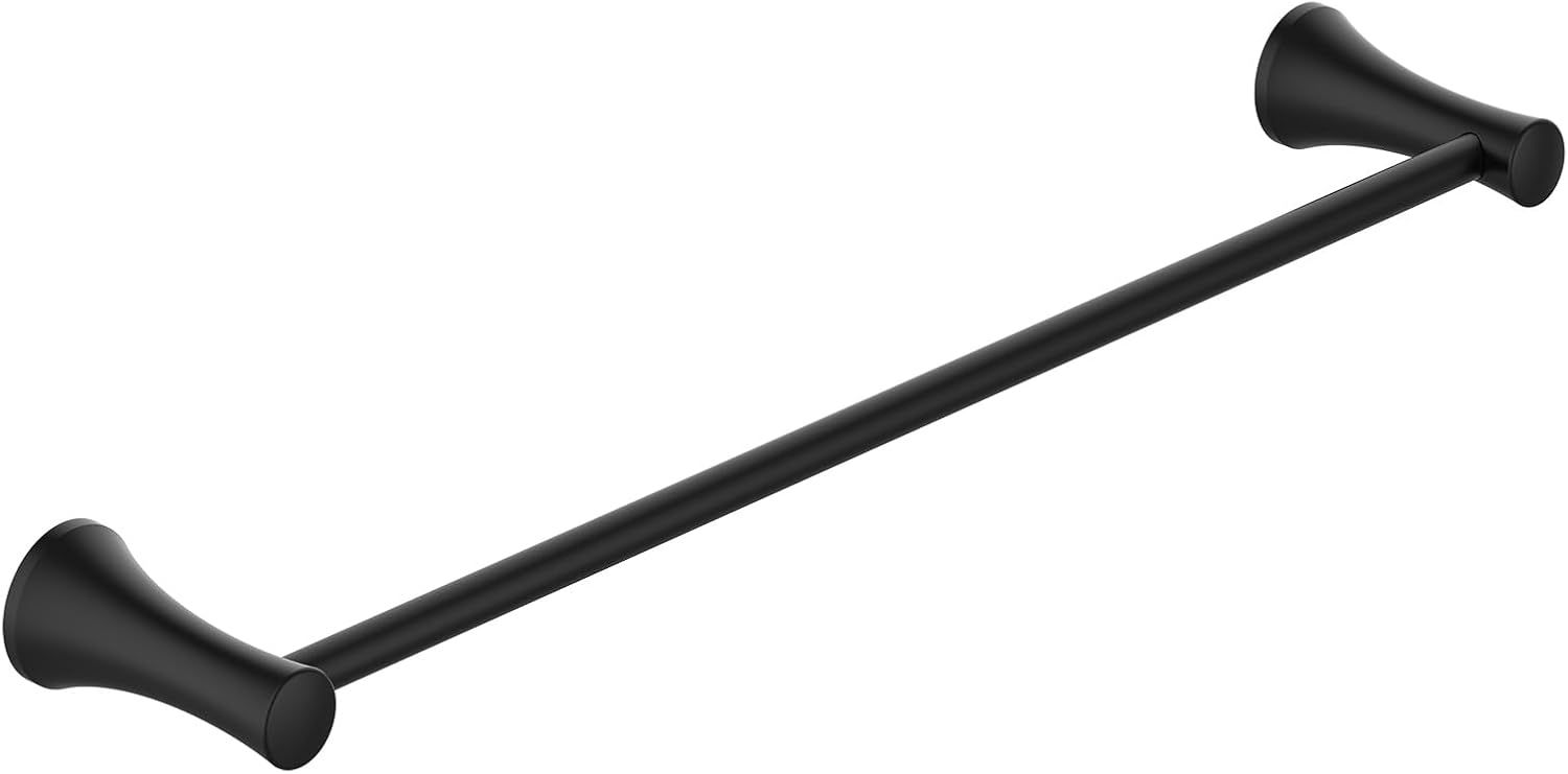 Matte Black 24-Inch Wall Mounted Metal Towel Bar