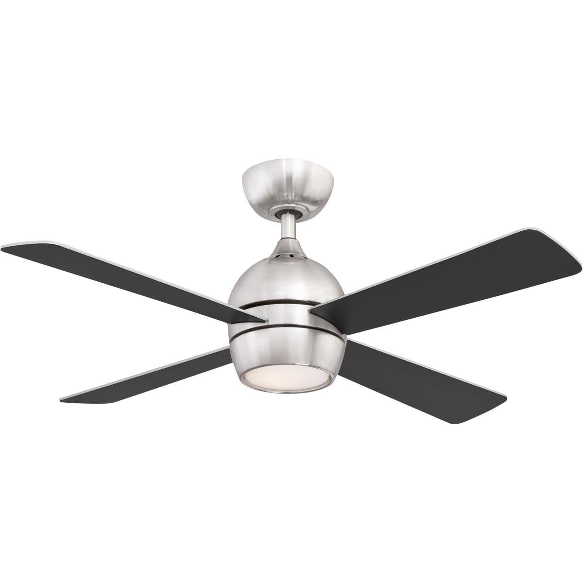 Brushed Nickel and Black 44" LED Ceiling Fan with Remote