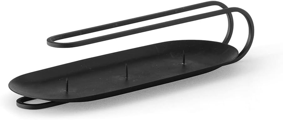 Elegant Clip Wall Candleholder in Sleek Black with Drip Tray