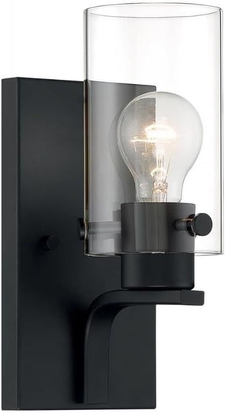 Sommerset Matte Black 10.75" Dimmable Vanity Sconce with Clear Glass