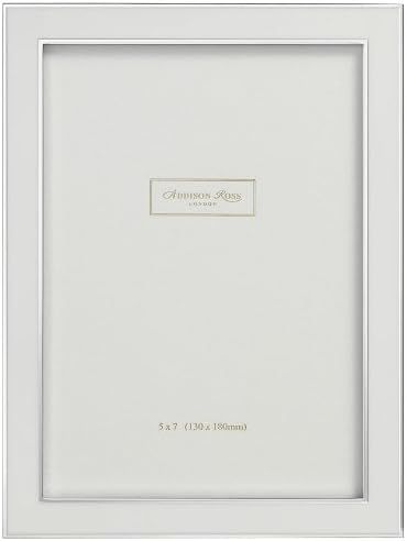 White Enamel and Silver 5x7 Tabletop Picture Frame