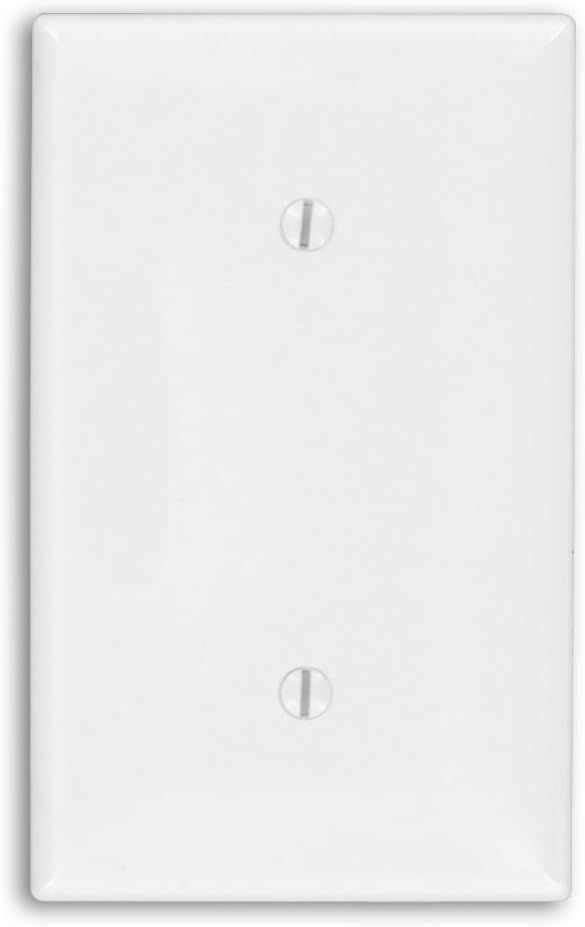 White Thermoplastic 1-Gang Blank Wallplate