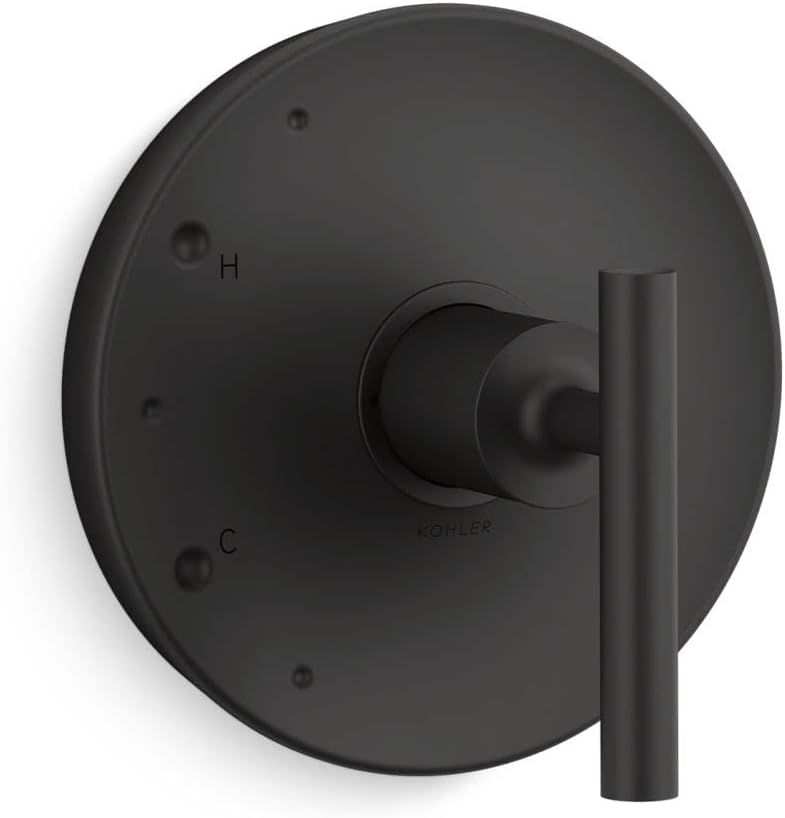 Matte Black Modern Lever Shower Valve Trim