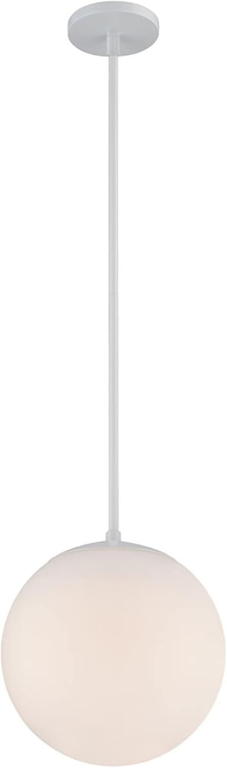 White Glass 10" LED Globe Pendant Light
